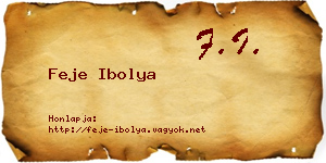 Feje Ibolya névjegykártya